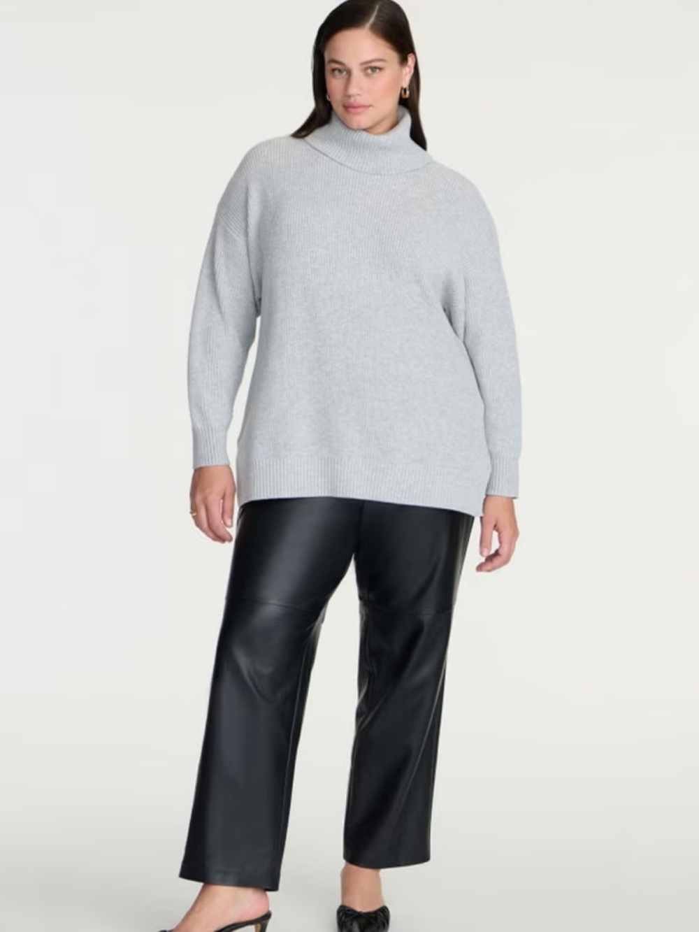 Eloquii Gray Faux Leather Pants